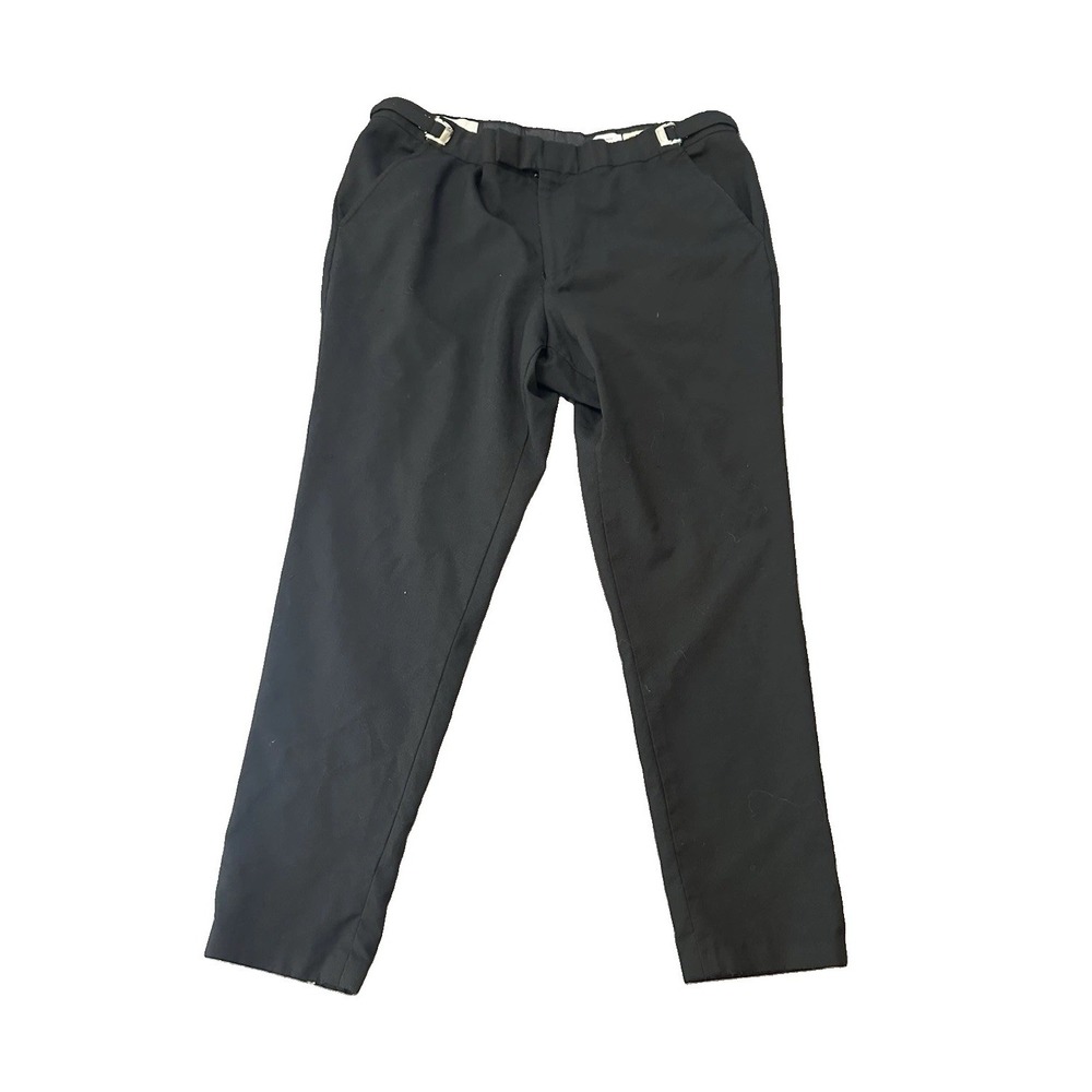 Allure Men Dunhill 100% Worsted Wool Black Pants 33 34R Formal Wear Tailored